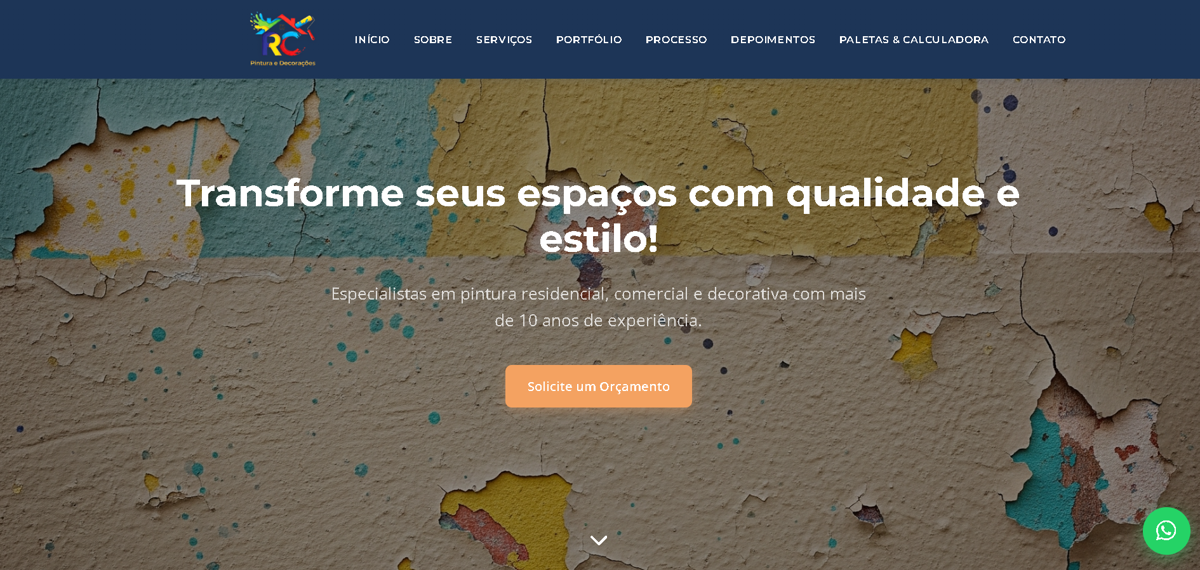 R.C Pinturas e Decorações — Página de conversão otimizada